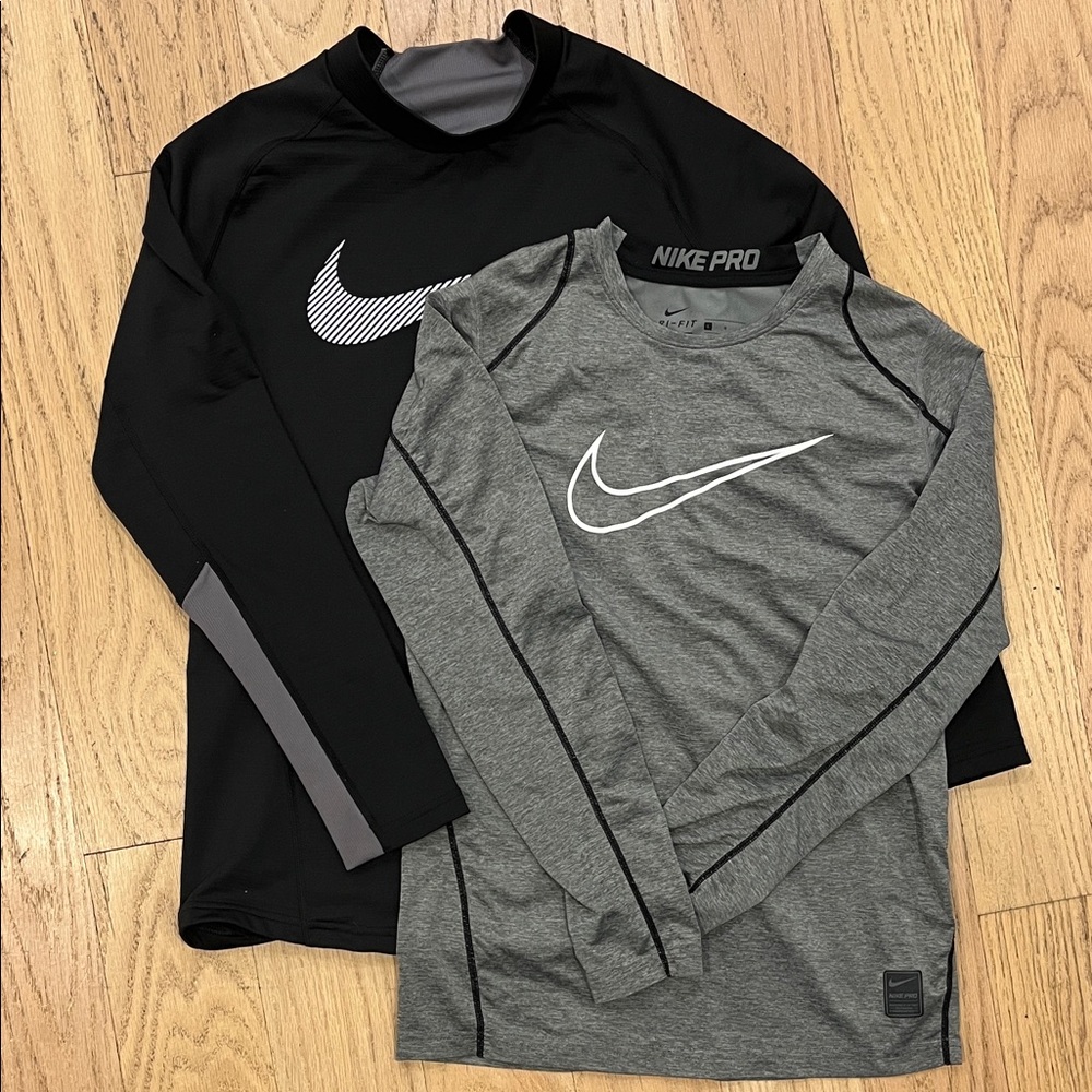 Bundle: Nike Boys Black and Gray Long Sleeve Tees